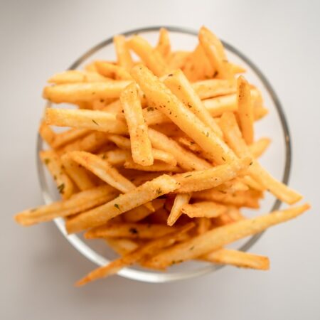 french fries on white ceramic plate